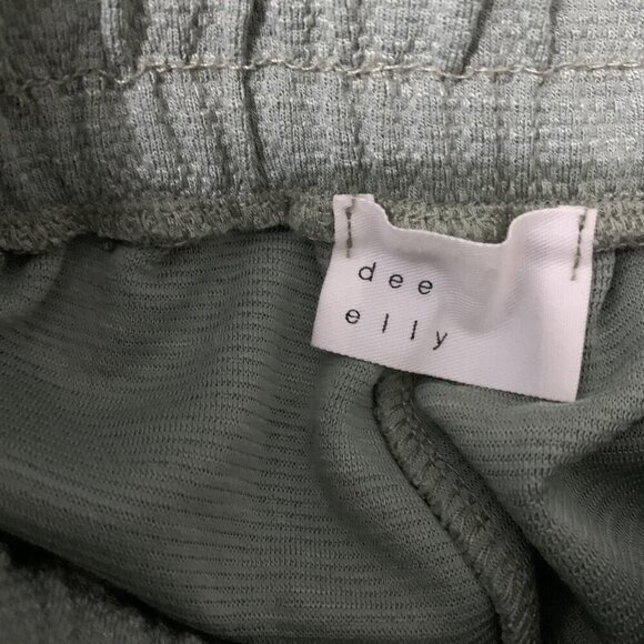 Dee Elly Green Wide Leg Drawstring Waist Lounge Pants Small - Picture 6 of 7